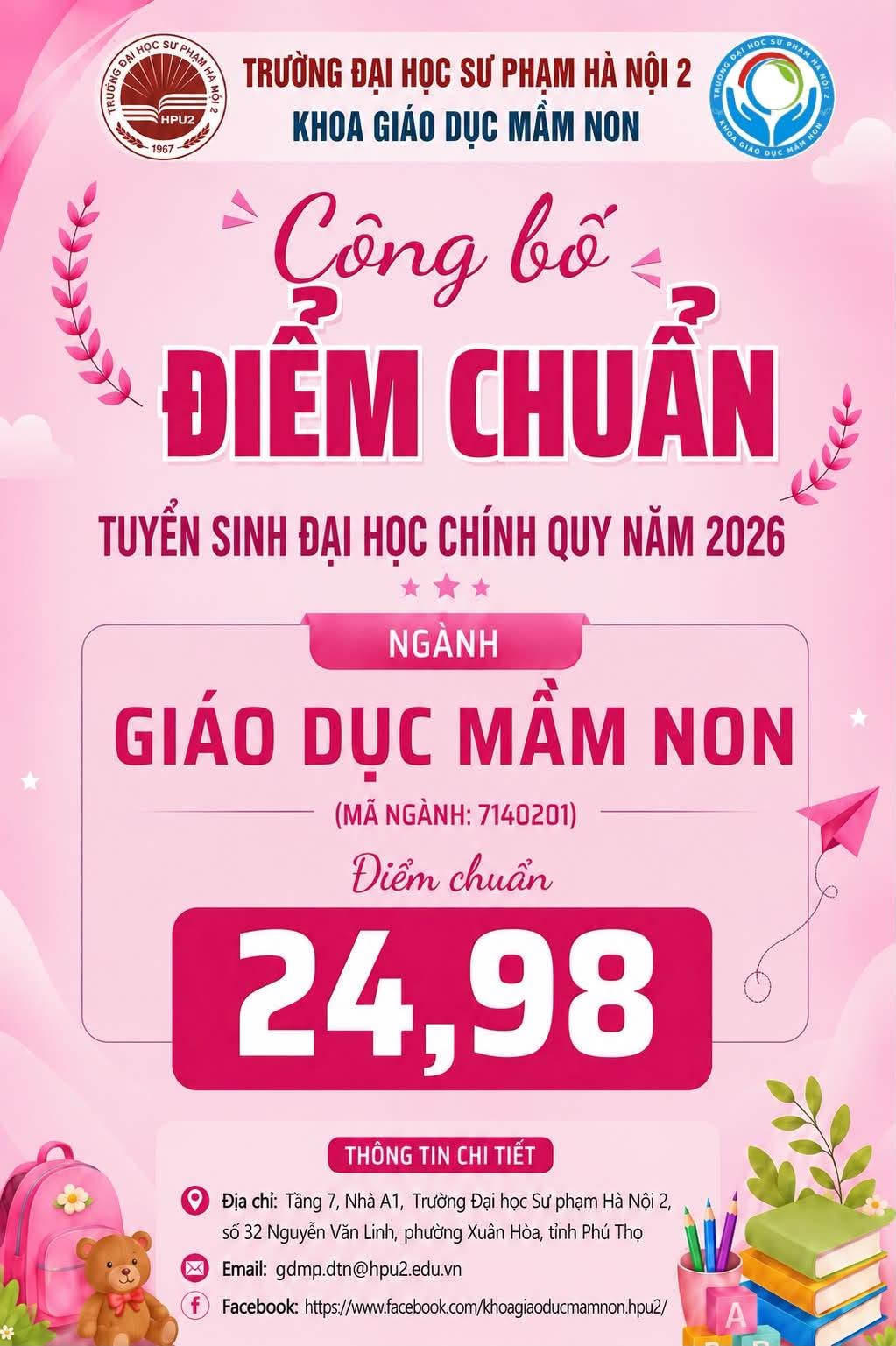 CÔNG BỐ ĐIỂM CHUẨN - CHÀO ĐÓN TÂN SINH VIÊN KHÓA K52 – KHOA GIÁO DỤC MẦM NON: KHỞI ĐẦU HÀNH TRÌNH ƯƠM MẦM TRI THỨC VÀ YÊU THƯƠNG